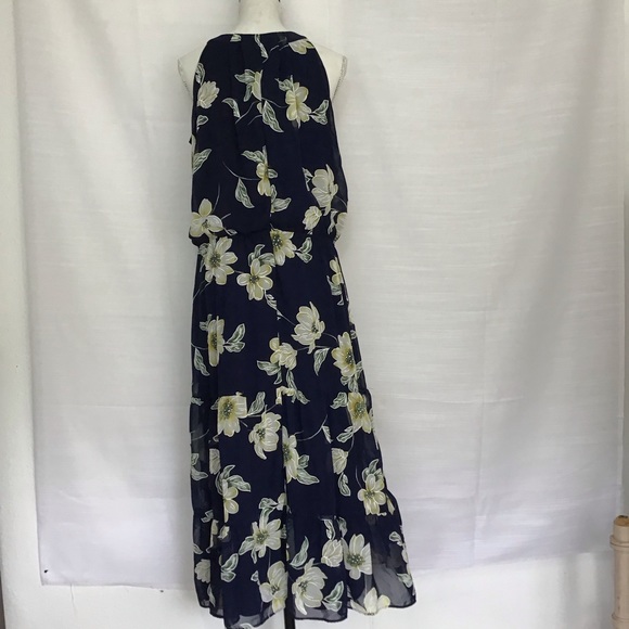 NWT - ROBBIE BEE WOMEN CLASSIC ROYAL BLUE AND FLORAL MAXI DRESS SIZE 12 - Picture 2 of 9
